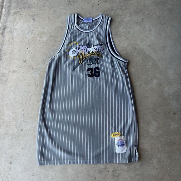 Harlem Globetrotters Jersey Mens XL Pinstripe 1927 Basketball Platinum FUBU NBA - Picture 1 of 5
